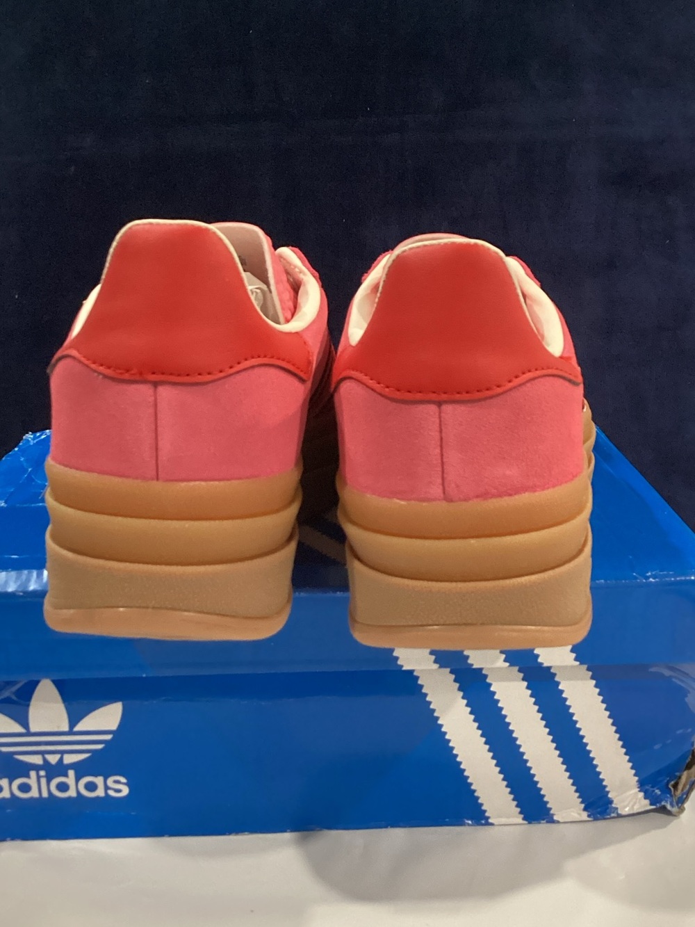 Adidas Gazelle Bold J Pink Red Gum Platform Sneakers Size 6Y / Women’s 7.5 - Picture 7 of 8